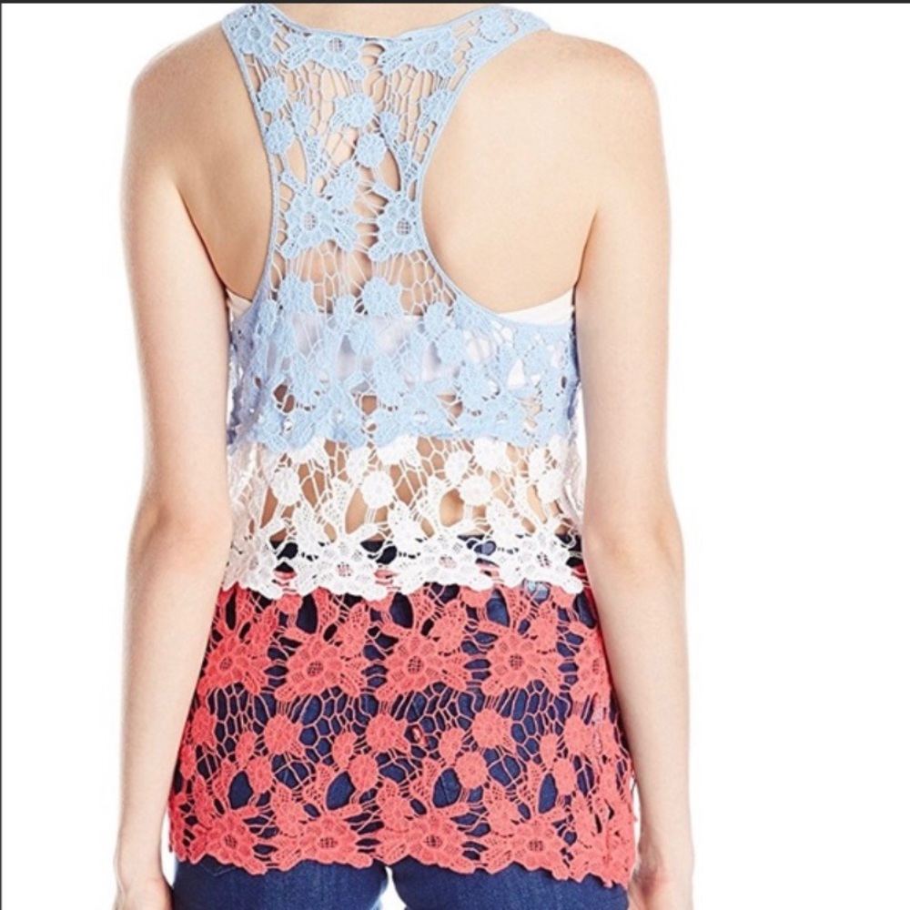 Crochet Racerback Color Block Tank - Picture 3 of 4